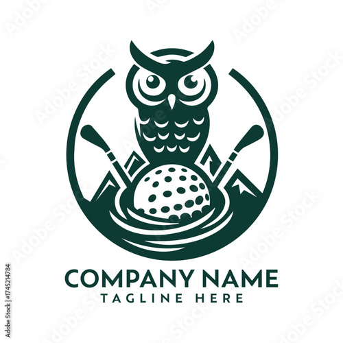 Owl Golf Club Nest Logo Vectors Illustrations Logo
