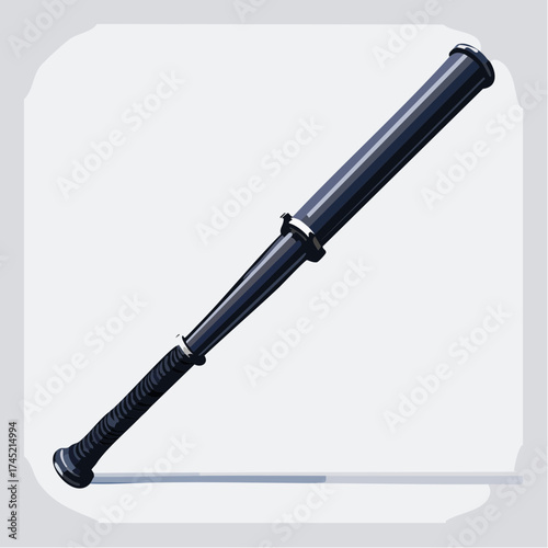 Collapsible baton on white background