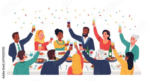 Diverse group of people celebrating a special occasion together.