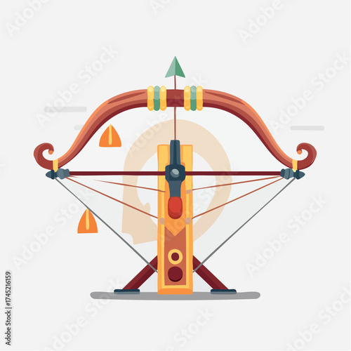 Crossbow medieval weapon on white background