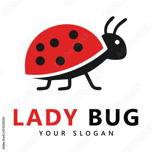 Lady bug logo template vector Design icon illustration