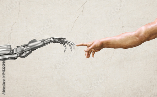 Foto Creation of Adam, AI robot