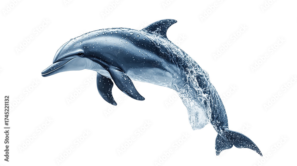 Fototapeta premium transparent background dolphins