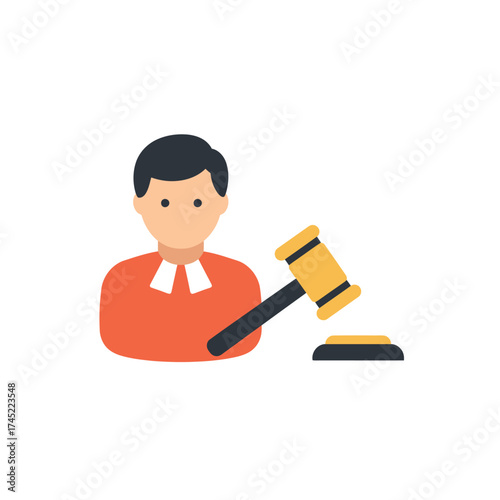 Judge with gavel ready to make a legal decision in court.