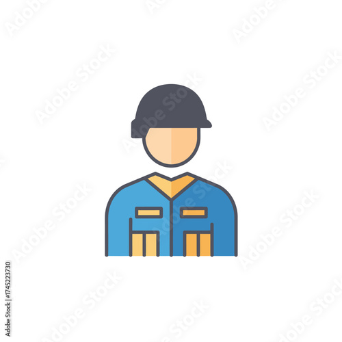 Soldier Icon Flat Design Vector Illustration.
