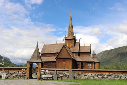 stave church in Lom, Norway