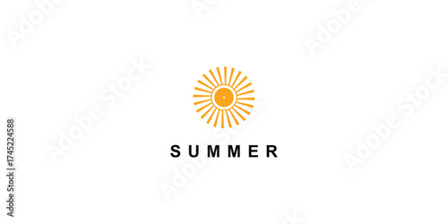 Simple summer logo design with modern concept
