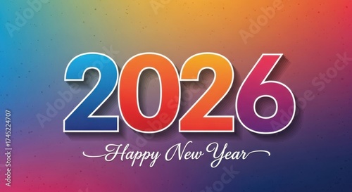 Wallpaper Mural Vibrant 2026 happy new year greeting with colorful background Torontodigital.ca