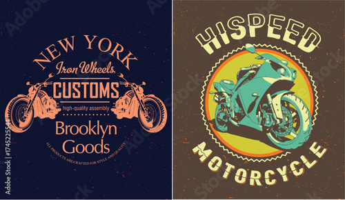 Vintage Motorcycle Graphics: New York Customs & High Speed Motorcycle Art