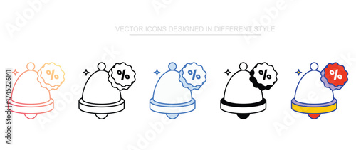 Discount Notification icon design with white background stock illustration