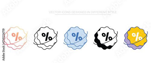 Discount icon design with white background stock illustration