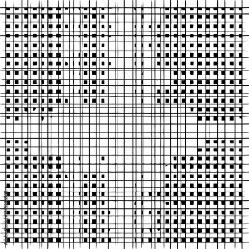 Abstract grid pattern with varying square densities in four quadrants creating a visual texture effect