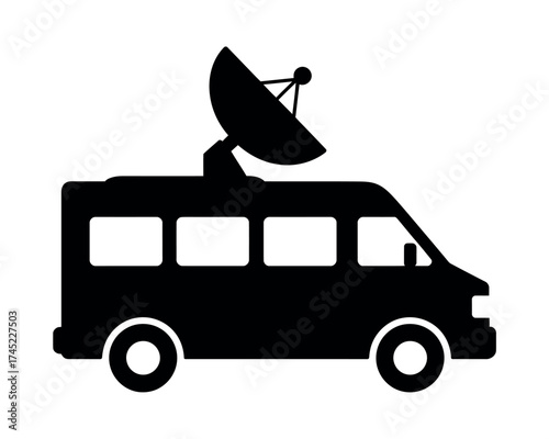 Satellite Van Vehicle Communication Broadcasting and Mobile Tech