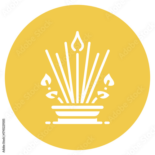 Incense Sticks icon vector image. Can be used for Spa.