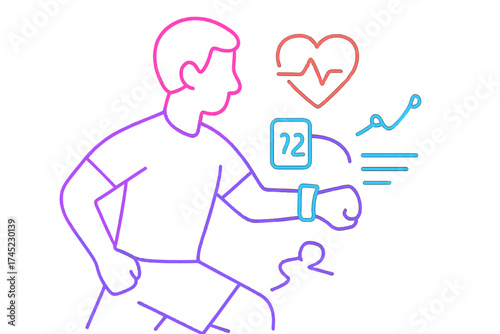 Neon fitness: glowing abstract technology in motion for modern health enthusiasts