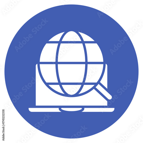 Global Search icon vector image. Can be used for Online Education.