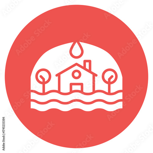 Flood icon vector image. Can be used for Natural Disaster.