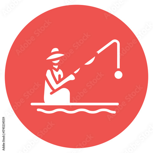 Fisherwoman icon vector image. Can be used for Women.