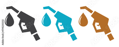Fuel icon set, petrol icon vector set in trendy flat style illustration isolated on white background.