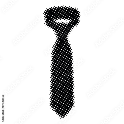 Halftone pattern business tie icon on white background