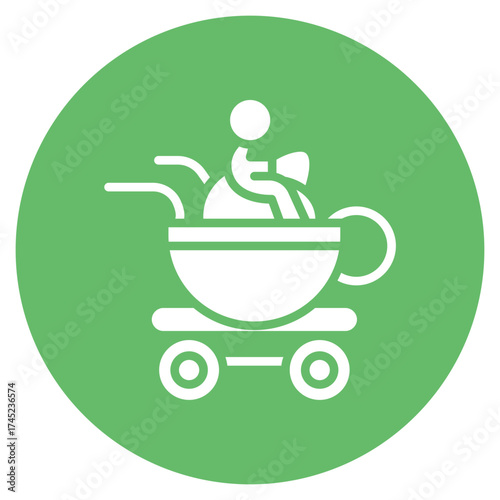Tea Cup Ride icon vector image. Can be used for Amusement Park.