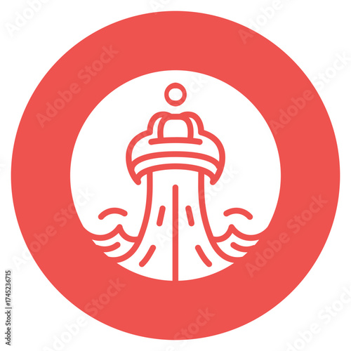 Water Ride icon vector image. Can be used for Amusement Park.