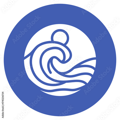 Wave Pool icon vector image. Can be used for Amusement Park.