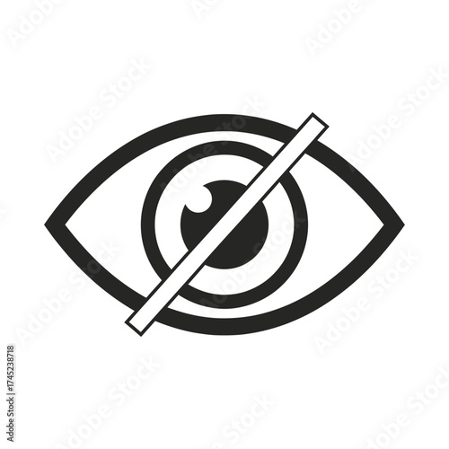 Invisible eye icon symbol representing privacy or hidden information stealth vector