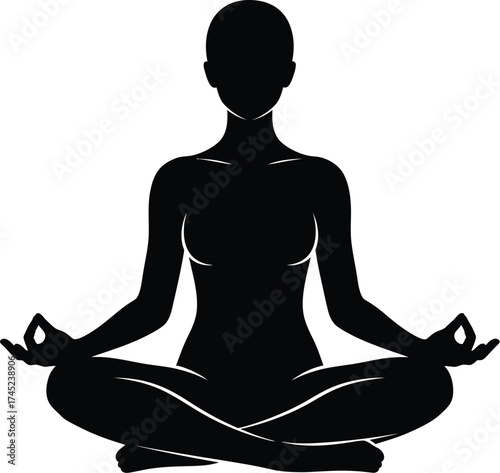 silhouette of a woman meditating