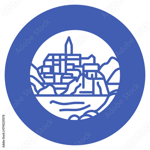 Cinque Terre icon vector image. Can be used for Italy.