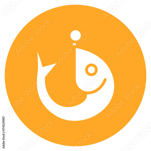 Fish Hook icon vector image. Can be used for Ocean.