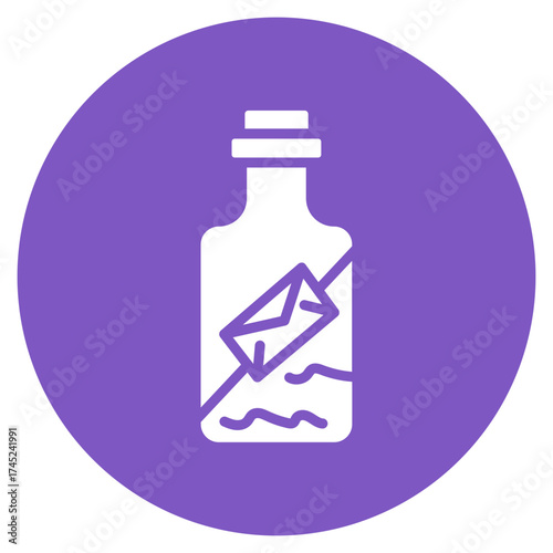 Message In Bottle icon vector image. Can be used for Ocean.