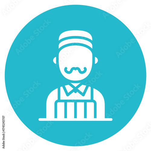 Shopkeeper icon vector image. Can be used for Supermarket.