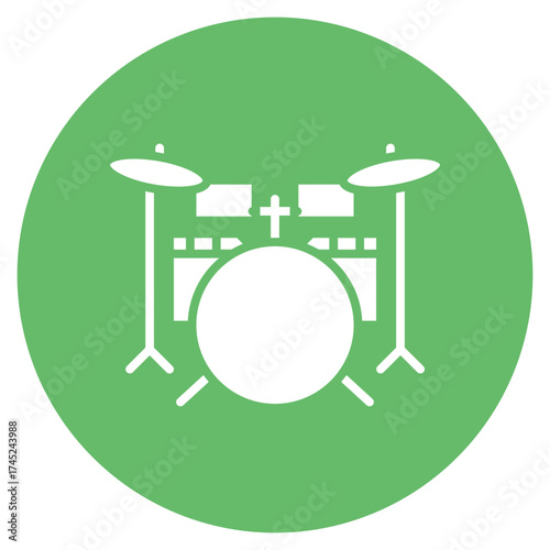 Drum icon vector image. Can be used for Instrument.