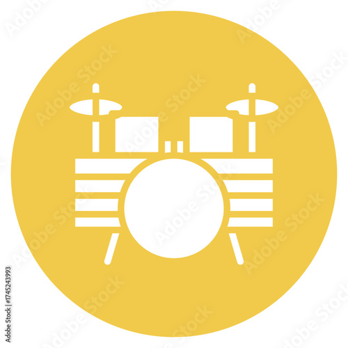 Drum icon vector image. Can be used for Instrument.