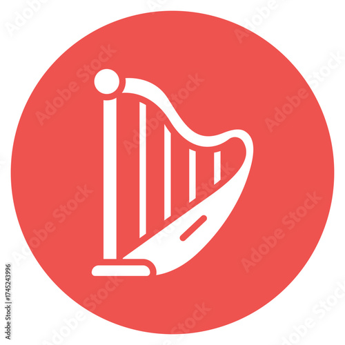 Harp icon vector image. Can be used for Instrument.