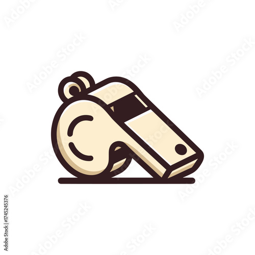 A close-up illustration of a whistle on a plain background, symbolizing authority and sportsmanship