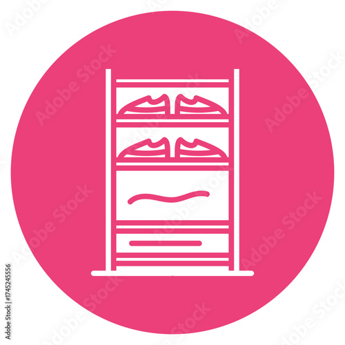 Shoe Shelves icon vector image. Can be used for Shoemaker.