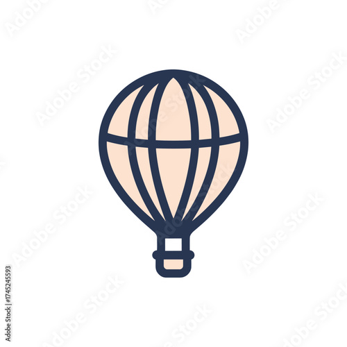 A colorful hot air balloon soaring above a picturesque landscape during sunrise, evoking adventure