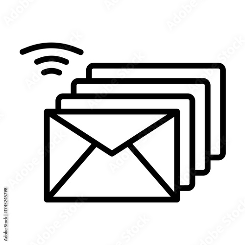 Multiple Emails icon line