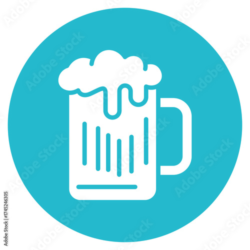 Beer Mug icon vector image. Can be used for Oktoberfest.