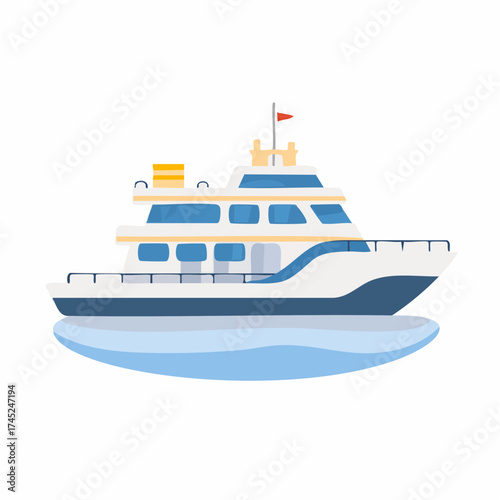 Elegant Yacht on Calm Waters A Vector Illustration of Leisure and Travel