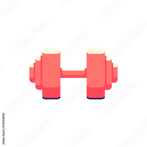 A vibrant pink dumbbell placed centrally, symbolizing fitness and exercise in a minimalist setting