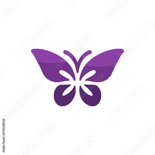 A vibrant purple butterfly illustration symbolizing transformation and beauty in nature