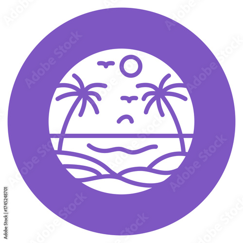 Nude Beach icon vector image. Can be used for Beach Resort.