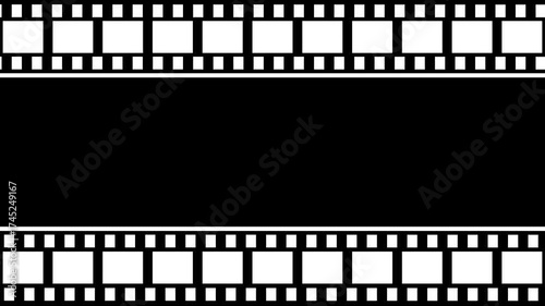 Black Film Strip Border With Empty Black Frame For Content analog cinema