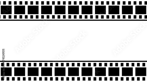 White Film Strip Border With Empty White Frame For Content analog background