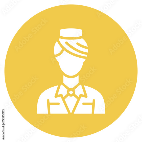 Female Croupier icon vector image. Can be used for Casino.