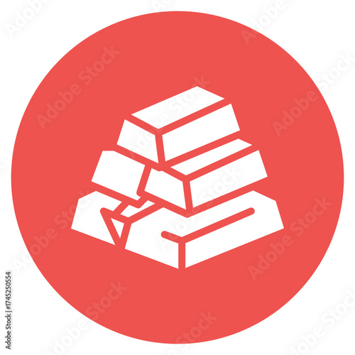 Gold Bars icon vector image. Can be used for Mettalurgy.