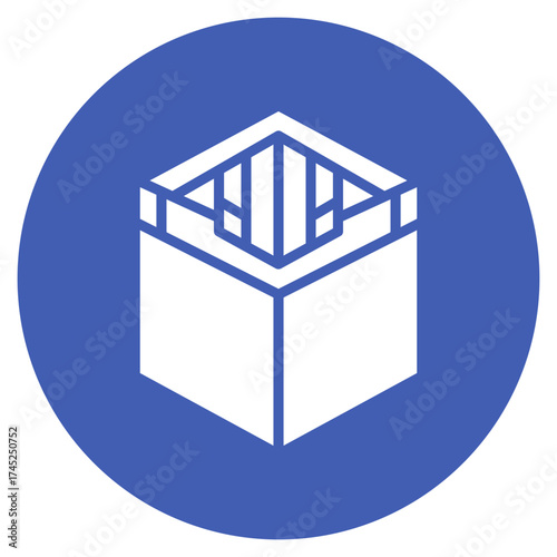 Moulding Box icon vector image. Can be used for Mettalurgy.